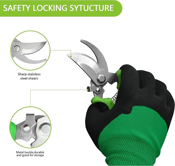 11Pcs Heavy Duty Gardening Tool Set, Shovel Stainless Steel with Non-Slip Rubber Grip, Canvas Storage Bag for Women Gardeners Pruning Shears Plant Care Weeding Tools