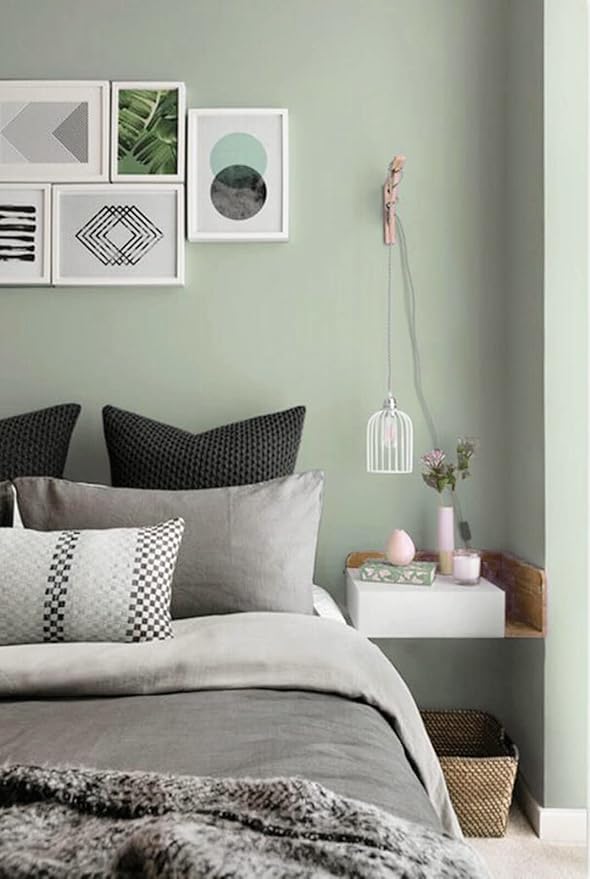 Dimoon 78.7''x17.7'' Green Peel and Stick Wallpaper Contact Paper Modern Self Adhesive Wall Paper Removable Renter Friendly Textured Solid Color Shelf Cabinet Vinyl Roll (78.7''x17.7'',Light Green)