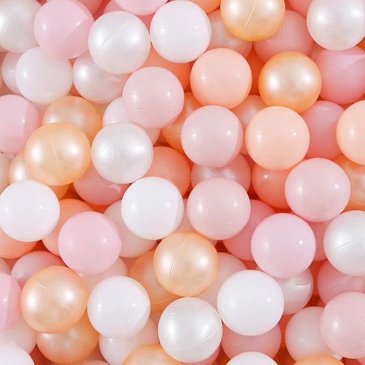 Realhaha Ball Pit Balls 50 100 200 500 Play Balls Plastic Balls for Baby Girls Toddlers Kids Play Tent Pool Playhouse Playpen Party Decoration