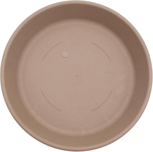 The HC Companies 21 Inch Round Plastic Classic Plant Saucer - Indoor Outdoor Plant Trays for Pots - 21"x21"x3.63" OD, Sandstone
