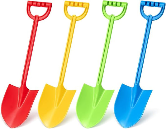 Dsmile 4PCS Beach Sand Shovels for Kids,15 inch Travel Beach Toys Colorful Shovel for Kids Outdoor Digging,Play Sandbox Toys