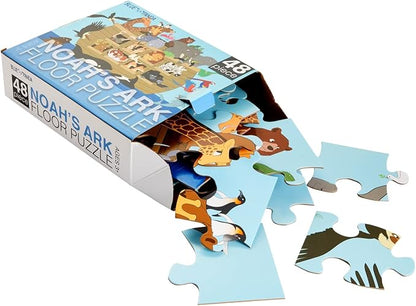 48 Piece Jumbo Floor Puzzle for Kids Ages 3-5 and 4-8, 2x3 Feet Giant Jigsaw Puzzles for Toddler Preschool Learning, Noah's Ark