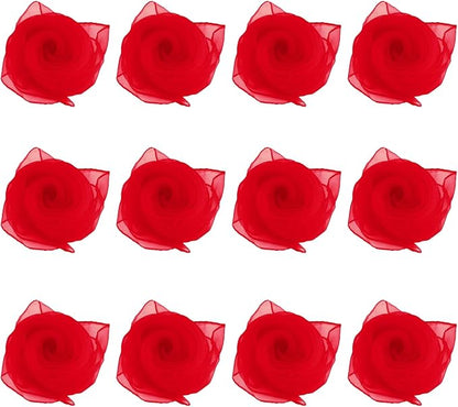 Larcele 12 Pieces Juggling Dance Scarf for Performance Prop Accessory 24 x 24 inches WDSJ-02