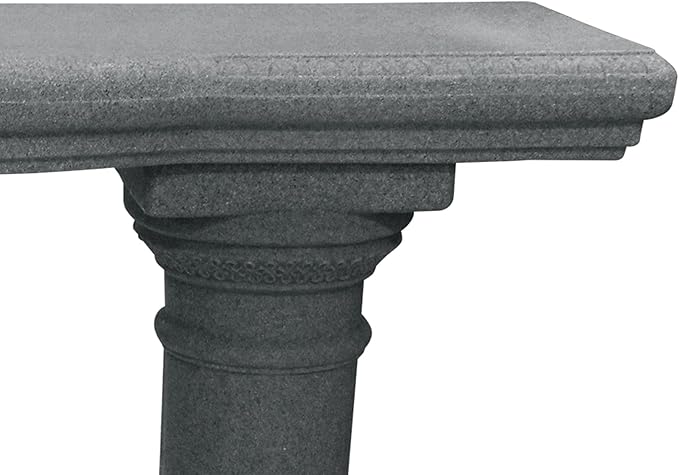 Emsco Group 2316 Lightweight Natural Sandstone Garden Shelf with Columns, 48", Granite