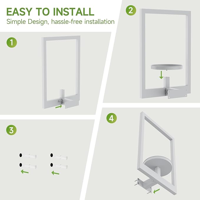 Picture Frame Wall Plant Holder, Metal Window Plant Shelves Plant Holder for Indoor Plants, Hanging Wall Planters Wall-Mounted Plant for Home, Office, and Garden (White, 3PCS)