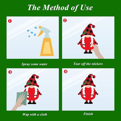 Joy Bang 320 PCS Christmas Window Clings, Christmas Window Stickers Decorations Gnome Snowflake Xmas Decals Decor for Glass Window Home Office Indoor