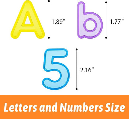 66 Pcs Plastic Letters and Numbers – Light Table Manipulatives Set for Alphabet Learning, Math Basics, and Color Recognition