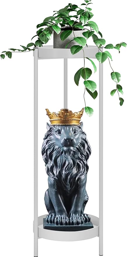 Plant Stand,2 Tier Metal Flower Plants Holder with 2 Removable Display for Indoor or Outdoor,Pot Plant Planter Display(30 X 10in,White)