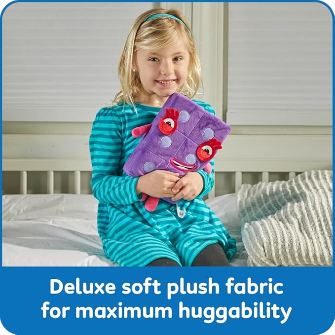 hand2mind Numberblock Six Playful Pal, Plush Figure Toys, Numbers for Toddlers, Preschool Math Learning Toys, Stuffed Animal Plushies, Counting Blocks, Soft Stuffies, Kids Birthday Gifts