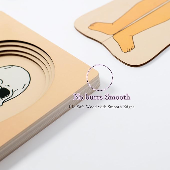 My Body Parts Puzzle for Toddlers Girls Boys Wooden Anatomy Puzzle 3-8 Years Old Preschool Learning Game Human Body Skeleton Toys