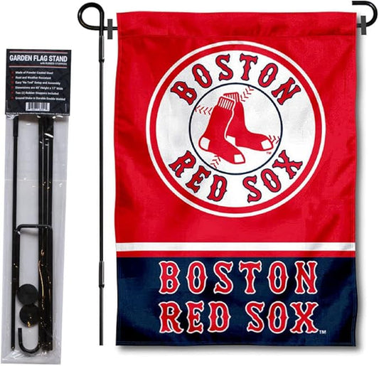 WinCraft Boston Red Sox Garden Flag with Stand Holder
