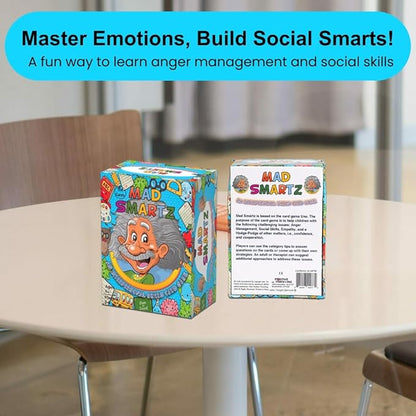 Thought-Spot Mad Smartz Social Skills Anger Management Card Game Teaches Interpersonal Skills Emotional Regulation Autism ADHD Learning Tool Educational Therapy Game Counseling Kids Teens CBT Tool