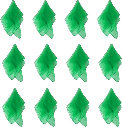 Larcele 12 Pieces Juggling Dance Scarf for Performance Prop Accessory 24 x 24 inches WDSJ-02