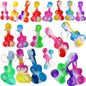 (Students Birthday Gifts and Party Favors 100 Packs Guitar Bulk Mini Pop for Adult Kids,Sensory Small Bubble Fidget Music Prize