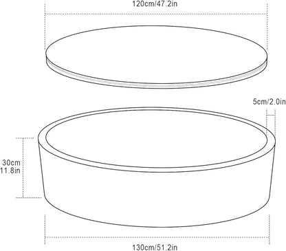 TRENDBOX Extra Large Soft Foam Ball Pit 51.2" x 11.8" (NO Balls) in Large Sponge Round Ball Pool Indoor Round Ball Pits Children Toddler Playpen - Light Blue