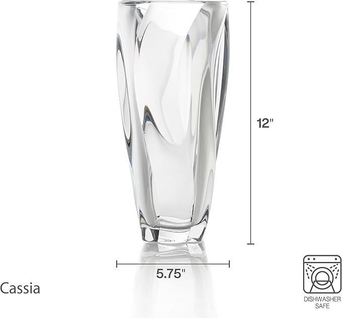 Mikasa Cassia Crystal Glass Vase, 12 Inch