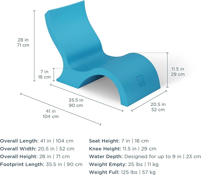 Ledge Lounger Signature Lowback Chair for in Pool or On-Deck Use - Ideal Water Depths 0-9 White Pool Lounge Chairs Set of 2 for Socializing