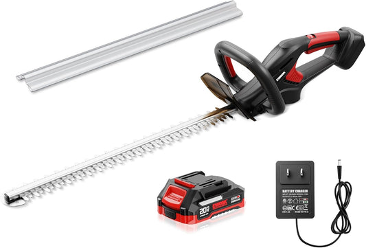 EWORK 20V 22-Inch Electric Hedge Trimmer Cordless 5/8" Cutting Capacity, Lightweight 4.3 Lbs, Battery Powered Bush Trimmer, Handheld Shrub Trimmers with Battery and Charger for Garden, Yard