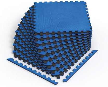 Norsk Dual-Sided Reversible 1/2" Foam Exercise Mats for Home Gym - Interlocking EVA Foam Tiles
