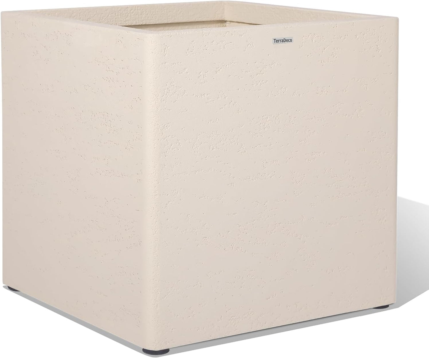 20 Inch Square Concrete Planter（20Lx20Wx20H，48 Pounds）,Durable All-Weather Use with Drainage Holes,Large Square Planter for Outdoor Indoor Plants