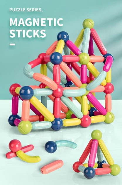 Magnetic Balls and Rods Set, Magnet Building Set, Magnetic Balls and Sticks - Featuring Safe, Extra-Strong, Montessori Toys STEM Stacking Toys for Boys & Girls 3+ (42 PCS)