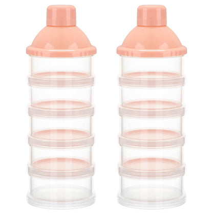 Accmor Formula Dispenser On The Go, 5 Compartments Stackable Formula Container for Travel, Baby Milk Powder Kids Snack Container, BPA Free