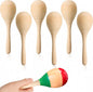 Leitee 6 Pcs DIY Wood Maracas Unfinished Hand Painted Maracas Party Favor Wooden Rumba Shakers Hand Percussion Rattles Musical Instruments with Clear Sound for Kid Adult(Log Color)