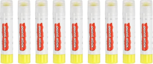 PATIKIL Tempera Paint Sticks, 9 Pcs Solid Tempera Paints Sticks Washable Bulk Markers Pen Quick Drying for Artists Beginners Art Supplies, Lemon Yellow