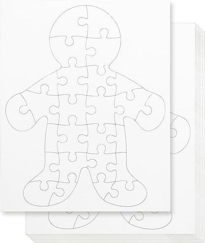 Hygloss 100 Blank Person-Shaped Puzzles – 8.5 x 10.5 Inches – Ideal for All-About-Me Activities – Write, Draw, and Decorate – 26 Pieces Each