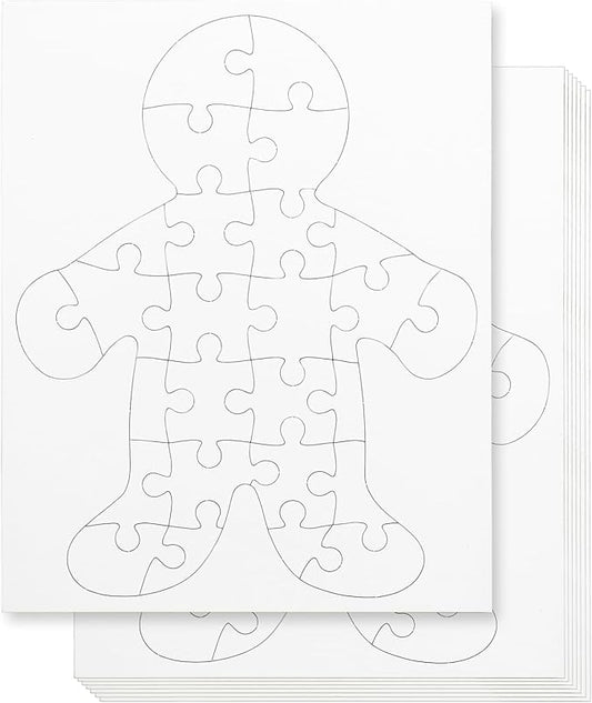 Hygloss 100 Blank Person-Shaped Puzzles – 8.5 x 10.5 Inches – Ideal for All-About-Me Activities – Write, Draw, and Decorate – 26 Pieces Each