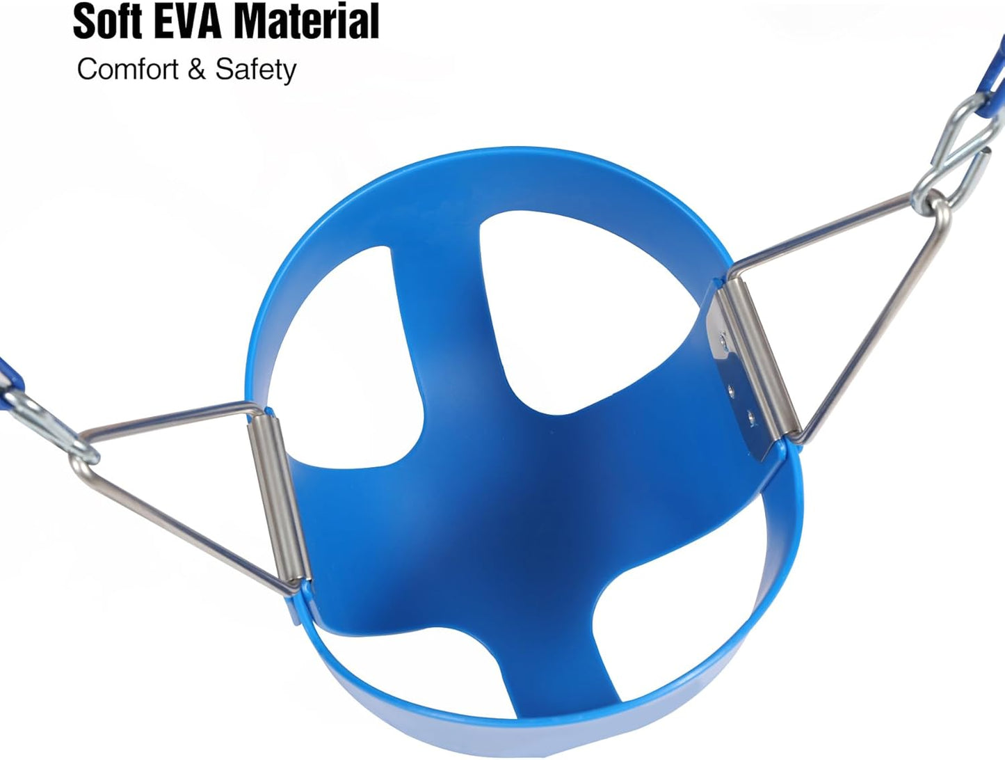 RedSwing High Back Toddler Bucket Swing Seat with Coated Chains, Heavy Duty Kids Swings Seat for Outside, Playground, Backyard, Swing Set Accessories,Blue