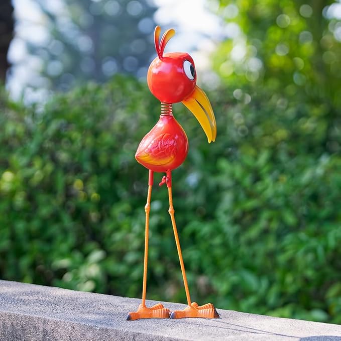 21.6" Cardinal Statue Metal Yard Decorations Outdoor & Indoor,Cardinal Garden Statues Sculptures Large Red Bird Ornaments,Yard Art Decor for Yard Porch Lawn,Metal Garden Decor for Outside