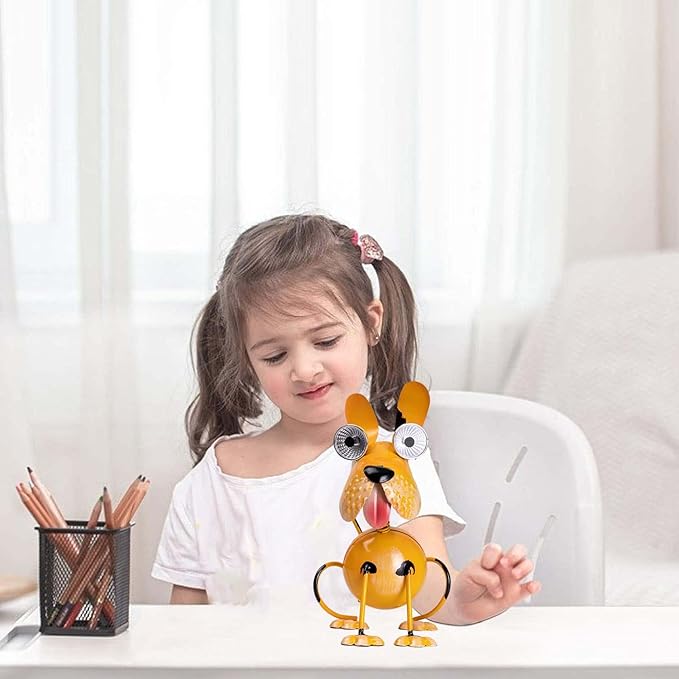 Dog Solar Lights Outdoor,Yard Art Metal Dog Statues,Outdoor Funny Dog Statue for Garden Decor Yard Lawn Ornaments