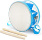 Kids Drum Set, 8 Inch Wooden Drum Toys with an Adjustable Strap, 2 Drumsticks, Educational Musical Sensory Percussion Musical Instrument Toy for Toddlers Kids Baby