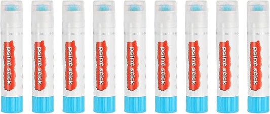 PATIKIL Tempera Paint Sticks, 9 Pcs Solid Tempera Paints Sticks Washable Bulk Markers Pen Quick Drying for Artists Beginners Art Supplies, Sky Blue