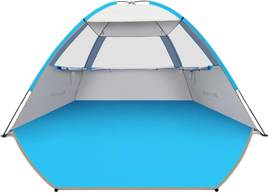 Gorich Beach Tent Sun Shelter for 3/4-5/6-7/8-10 Person with UPF 50＋ UV Protection, Lightweight & Easy Setup Beach Shade Canopy, Portable Beach Shade Tent Beach Cabana
