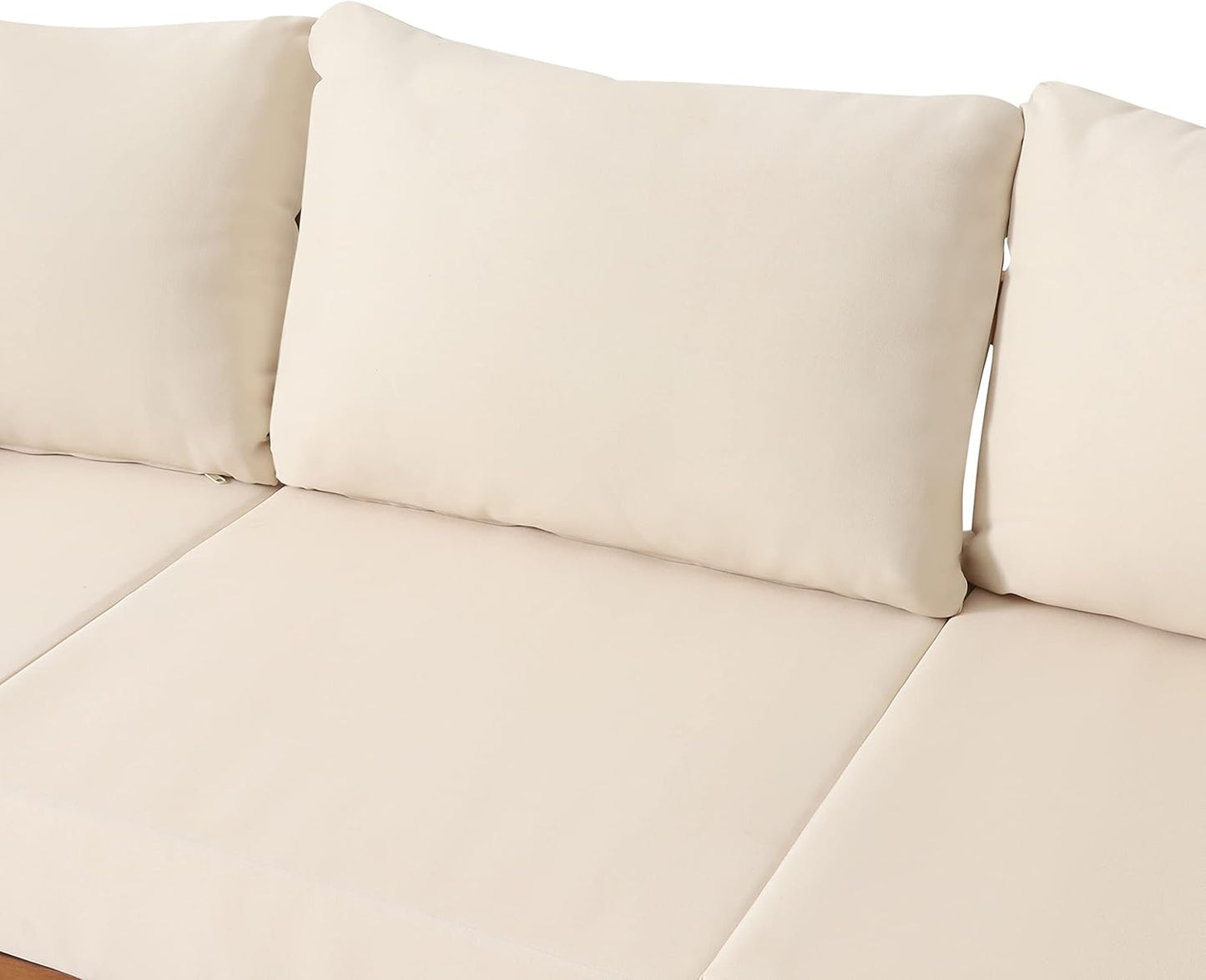 Christopher Knight Home Burchett Outdoor 3 Seater Sofa with Cushions - Acacia Wood and Round Wicker - Teak/Mixed Brown/Beige