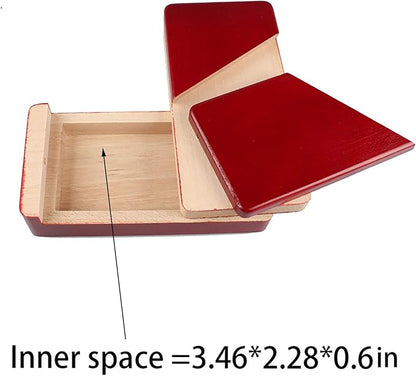 Gift Card Money Holder Puzzle Gift Case Box Big Secret Opening Impossible Box Puzzle Handmade 3D Brain Teaser Puzzle Magic Wooden Mysterious Box Gift Box Cube Game Box IQ Toys by AHYUAN (Red)