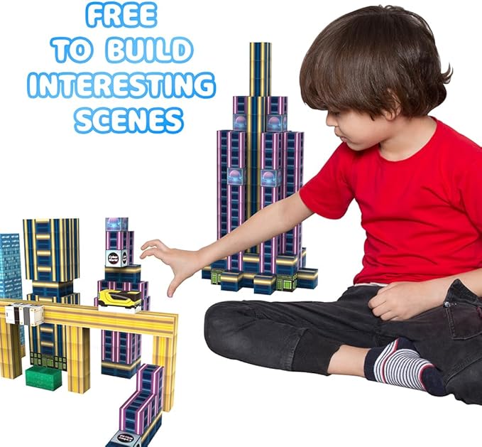 180PCS Magnetic Blocks, Building Blocks Cubes, Magnetic Cubes Kids Toys, Upgraded STEM Sensory Toys for Kids Ages 3+, Christmas Birthday Gifts for Boys Girls