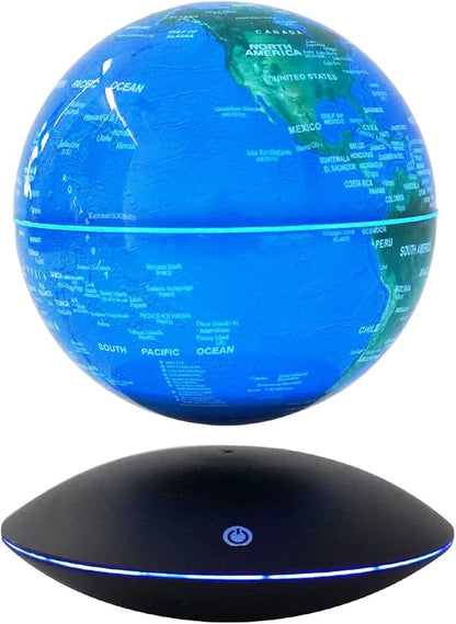 6" Magnetic Levitation Floating Globe Anti Gravity Rotating World Map with LED Light 7 Colors Display Floating Globe for Children Educational Gift Home Office Desk Decor (Style 2)