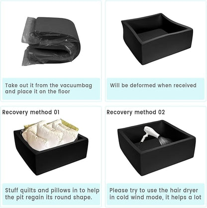 Foam Ball Pits for Toddlers Kids Square Soft Ball Pits Ideal Gift Play Toy for Children Kiddie Pools - Black