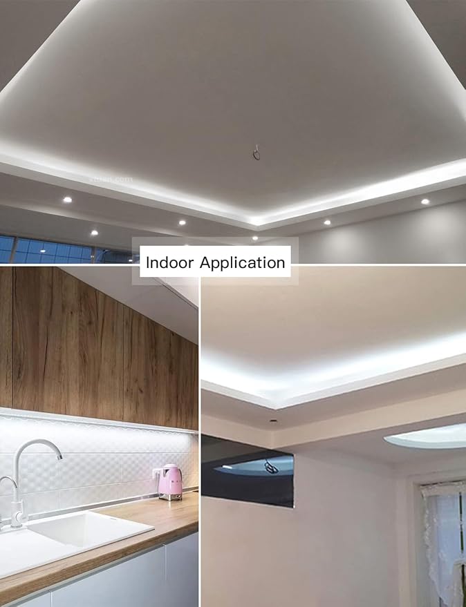 AIMENGTE LED Strip Lights, 240 LEDs, 6500K Cool White, Waterproof Indoor & Outdoor Rope Lights for Room, Garden, Patio, Kitchen, Bedroom, Living Room, and Under Cabinet Decoration, AC 110V