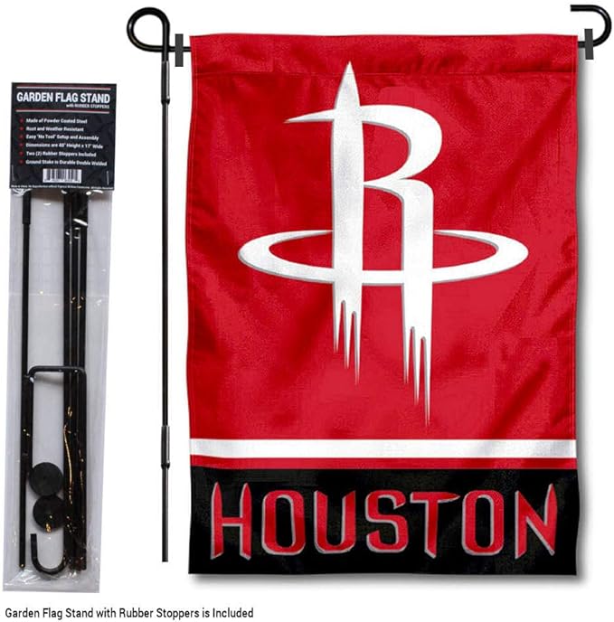 WinCraft Houston Rockets Garden Flag with Stand Holder