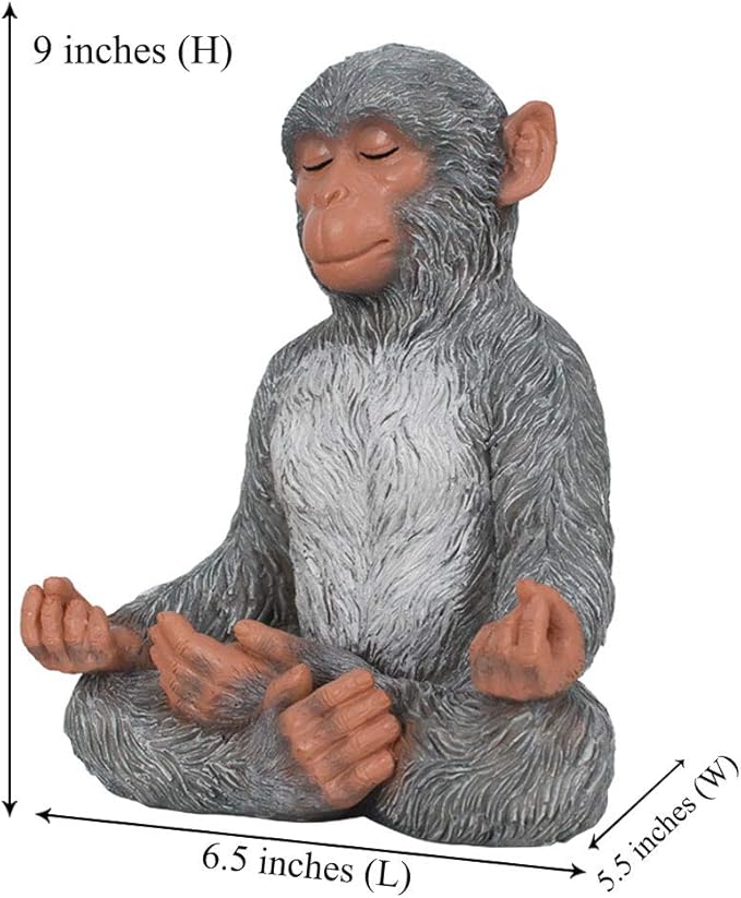 Meditation Monkey Stretching Monkey Statue-Resin Zen Animal Yoga Figurine for Outdoor Lawn Decor for Flower Beds, Fairy Gardens, and More