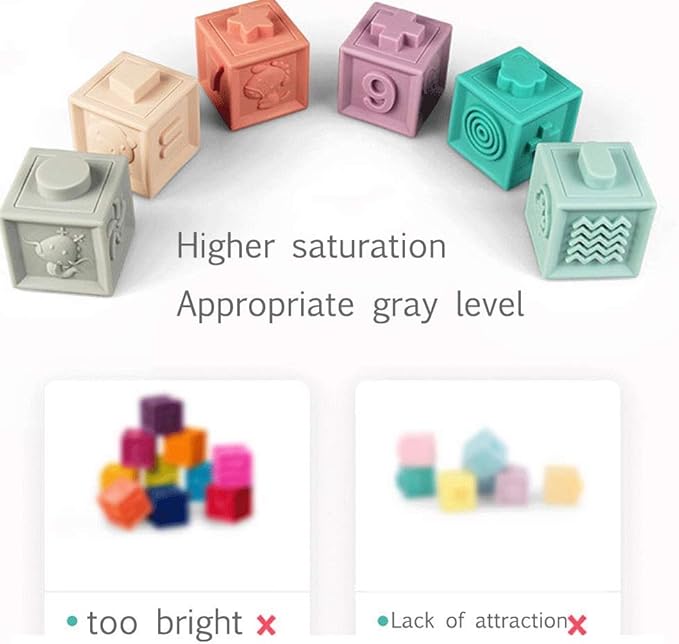 Litand Soft Stacking Blocks for Baby - Sensory Montessori Toys Toddler Activities - Gifts for Boy Girl 6 9 12 18 Months 1 2 3 Year Old Birthday - Infant Bath Toys