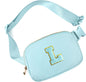 Gitus Gifts for 8 9 10 11 12 Year Old Girls Belt Bag Fanny Pack Crossbody Bags with Initial Letter Patch Cute Stuff Birthday Gifts for Teen Girls Women Personalized Trend Stuff (Icing Blue-L)