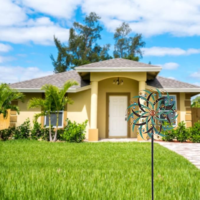 VEWOGARDEN 20" Dia Large Wind Spinner, Outdoor Metal Windmill Spinner - Yard Art Spinner Wind Catchers Sculpture for Patio, Lawn & Garden Decor