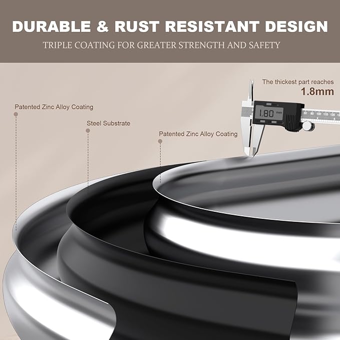 Raised Garden Bed, 6x3x1ft Galvanized Outdoor Planter Beds with Safety Edging and Gloves, Oval Metal Planter Box for Gardening Vegetables Flowers Herb