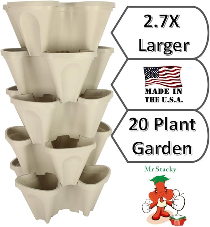 Mr. Stacky 5 Tiered Vertical Gardening Planter, Indoor & Outdoor