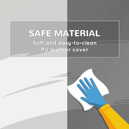 Qaba Toddlers Climbing Toys, Foam Climbing Blocks, 2 Pieces PU Leather Soft Play Set Indoor for Crawling or Sliding Aged 1-3 Years, Light Gray